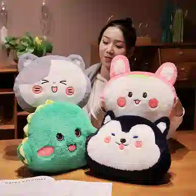 万童乐 可爱动物三合一抱枕被子靠垫 玩偶 毛绒公仔