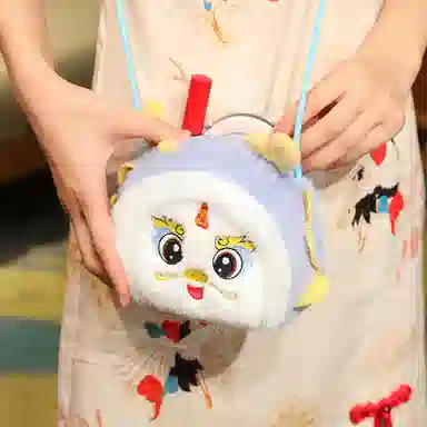 胖胖龙 卡通斜挎包 红色拜年小方包 龙年单肩包 玩偶周边