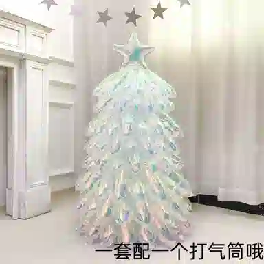 胖胖龙 立体充气水晶炫彩拼装圣诞树 主题气球站立雪人老人炫彩圣诞树气球节日派对 布置气球 玩具
