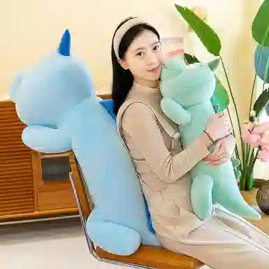 万童乐 憨豆恐龙抱枕 可爱趴龙安抚布娃娃 玩偶 毛绒公仔