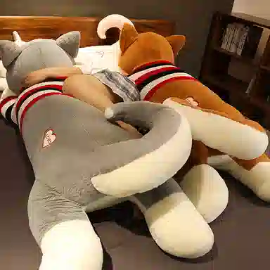 万童乐 哈士奇 狗狗抱枕 玩偶 毛绒公仔