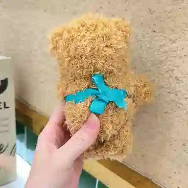 万童乐 黄油小熊 钥匙挂扣 玩偶 毛绒挂件