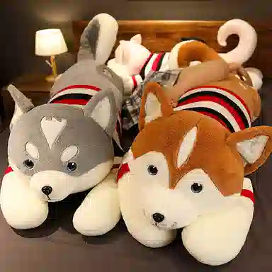 万童乐 哈士奇 狗狗抱枕 玩偶 毛绒公仔