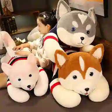 万童乐 哈士奇 狗狗抱枕 玩偶 毛绒公仔