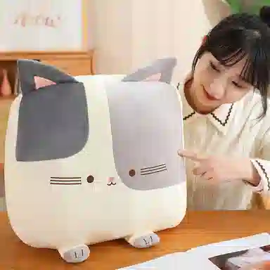 胖胖龙 卡通猫咪方形抱枕 玩偶周边