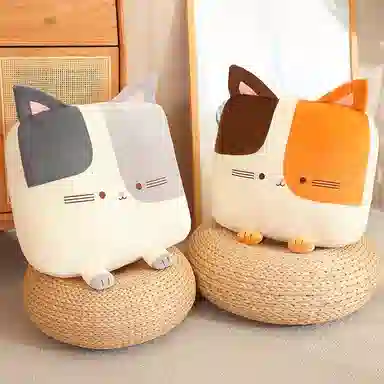 胖胖龙 卡通猫咪方形抱枕 玩偶周边