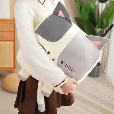 胖胖龙 卡通猫咪方形抱枕 玩偶周边