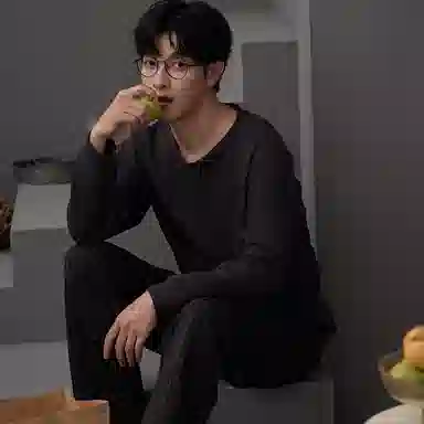 俏霓桐 圆领时尚简约休闲柔软舒适长袖长裤可外穿睡衣套装 男款 图色