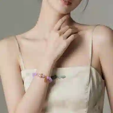 珂里 招财手饰小众手工串珠高级感百搭简约大气国潮复古饰品招财进宝 财运亨通 好运 琉璃 玉石手串 女款