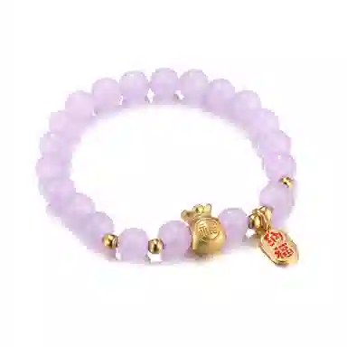 珂里 招财手饰小众手工串珠高级感百搭简约大气国潮复古饰品招财进宝 财运亨通 好运 琉璃 玉石手串 女款