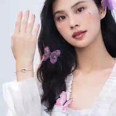 珂里 龙凤双环一对情侣款莫比乌斯环小众设计感轻奢环环相扣手饰#好运 合成立方氧化锆 手链 男女同款情侣款