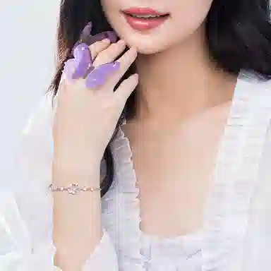 珂里 甜美小清新蓝桉遇鸟轻奢小众高级感简约百搭手饰温柔气质灵动日常通勤 琉璃 玉石手链 女款