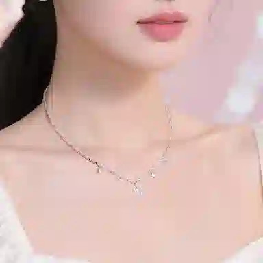 珂里 星点银烁高级感转运珠锁骨链设计感小众温柔气质显白通勤穿搭#好运 合成立方氧化锆 项链 女款