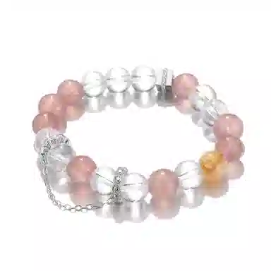 【旺桃花】 珂里 新中式国潮招姻缘早日脱单 旺人缘遇贵人爱情甜甜蜜蜜 事事顺利招财转运 好运石英岩质玉 草莓晶 手串 女款