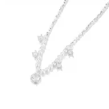 珂里 星点银烁高级感转运珠锁骨链设计感小众温柔气质显白通勤穿搭#好运 合成立方氧化锆 项链 女款