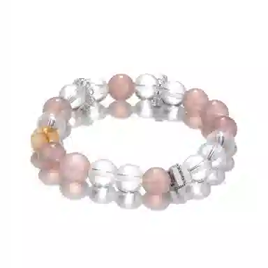 【旺桃花】 珂里 新中式国潮招姻缘早日脱单 旺人缘遇贵人爱情甜甜蜜蜜 事事顺利招财转运 好运石英岩质玉 草莓晶 手串 女款