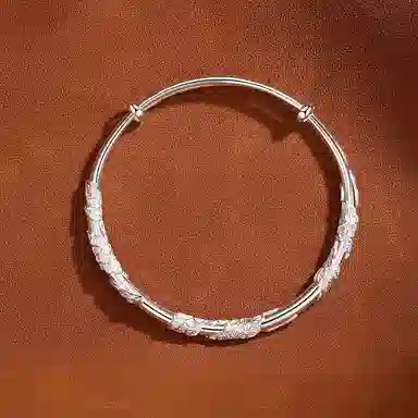 七可 繁花似锦推拉式可调节 小众设计新中式国风复古轻奢高级感 合金 手镯 女款 礼盒款