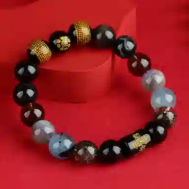 七可 招财转运五行 多宝 国潮新中式小众轻奢招财纳福 好运 水晶 手串 男女同款情侣款