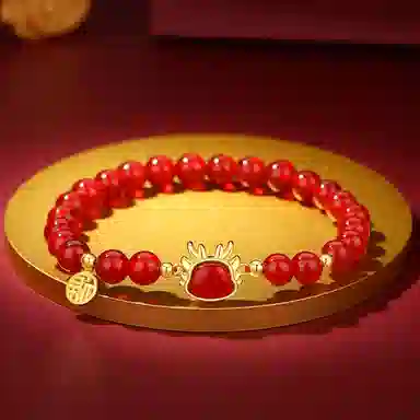 七可 生肖龙 新中式复古民族风转运珠 玛瑙 玉石手串 女款 礼盒款