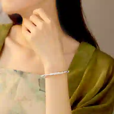 七可 繁花似锦推拉式可调节 小众设计新中式国风复古轻奢高级感 合金 手镯 女款 礼盒款