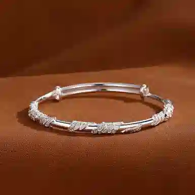 七可 繁花似锦推拉式可调节 小众设计新中式国风复古轻奢高级感 合金 手镯 女款 礼盒款