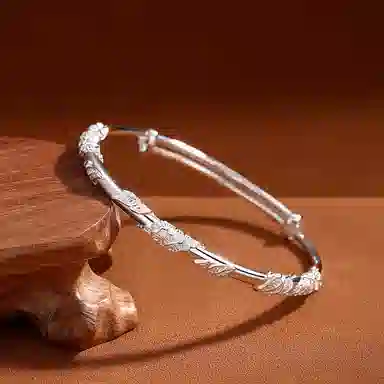 七可 繁花似锦推拉式可调节 小众设计新中式国风复古轻奢高级感 合金 手镯 女款 礼盒款