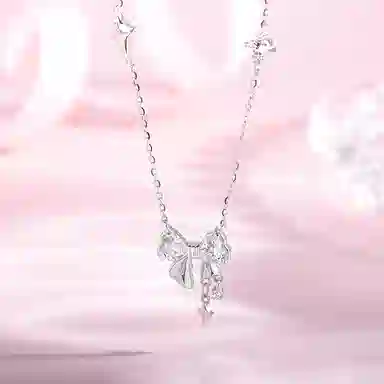 万娜 闪耀蝴蝶结 星星吊坠 新中式轻奢 简约时尚 合金 项链 女款