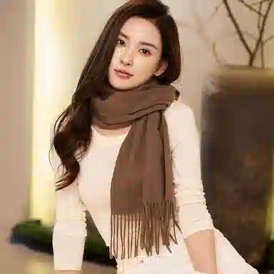 【榜单优选】 桉彩饰 羊绒羊毛混纺百搭柔软披肩女友流苏舒适保暖高雅纯色毕业季谢师礼加厚舒适不凡之作 绒线围巾 男女同款情侣款