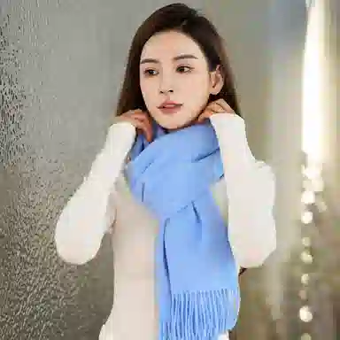 【榜单优选】 桉彩饰 羊绒羊毛混纺百搭柔软披肩女友流苏舒适保暖高雅纯色毕业季谢师礼加厚超大舒适冬日恋歌 绒线围巾 男女同款情侣款