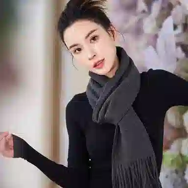 【榜单优选】 桉彩饰 羊绒羊毛混纺百搭柔软披肩女友流苏舒适保暖高雅纯色毕业季谢师礼加厚舒适不凡之作 绒线围巾 男女同款情侣款