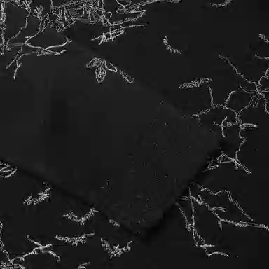 Andrew Mackenzie Vintage Animal Print Lightweight Crewneck Sweater Black