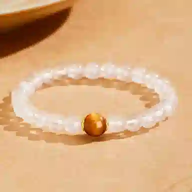 老凤祥 【限量赠·手机贴&金木水火土】五行 新中式温柔简约 上岸水逆退散能量磁场 时来运转净化负能量 约会礼盒天然 白水晶 手串 女款