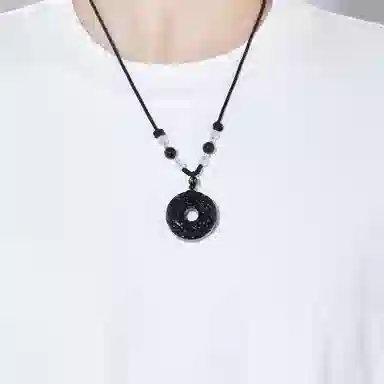 老凤祥 貔貅平安扣吊坠 新中式本命年招财纳福转运毛衣链大气中性吊坠 女朋友男朋友父亲纪念日周年礼物 玛瑙 项链 男女同款情侣款