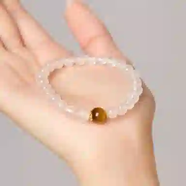 老凤祥 【限量赠·手机贴&金木水火土】五行 新中式温柔简约 上岸水逆退散能量磁场 时来运转净化负能量 约会礼盒天然 白水晶 手串 女款