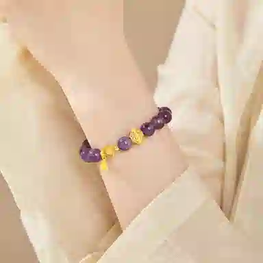 【紫定发财】 老凤祥 紫韵福禄 九紫离火 高级感气质温柔经典百搭 考试上岸国潮时来运转 精美礼盒#好运天然 紫水晶 手串 男女同款情侣款