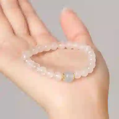 老凤祥 【限量赠·手机贴&金木水火土】五行 新中式温柔简约 上岸水逆退散能量磁场 时来运转净化负能量 约会礼盒天然 白水晶 手串 女款