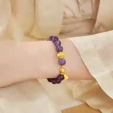 【紫定发财】 老凤祥 紫韵福禄 九紫离火 高级感气质温柔经典百搭 考试上岸国潮时来运转 精美礼盒#好运天然 紫水晶 手串 男女同款情侣款