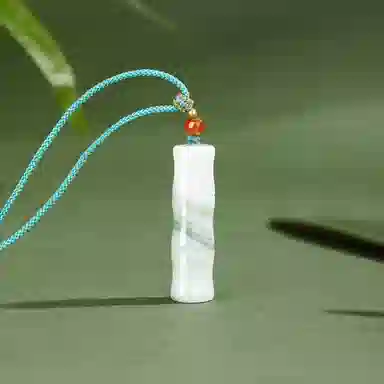 老凤祥 【节节高升】清风竹韵 国潮新中式古典小众设计 高级感轻奢简约百搭转运珠 精致礼盒天然 天山翠 项链 男女同款情侣款