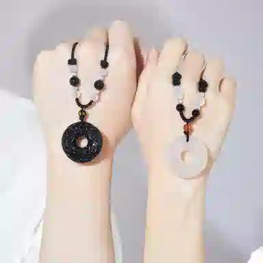 老凤祥 貔貅平安扣吊坠 新中式本命年招财纳福转运毛衣链大气中性吊坠 女朋友男朋友父亲纪念日周年礼物 玛瑙 项链 男女同款情侣款