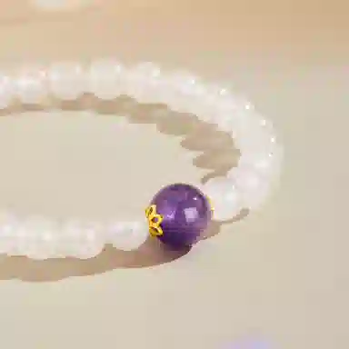 老凤祥 【限量赠·手机贴&金木水火土】五行 新中式温柔简约 上岸水逆退散能量磁场 时来运转净化负能量 约会礼盒天然 白水晶 手串 女款