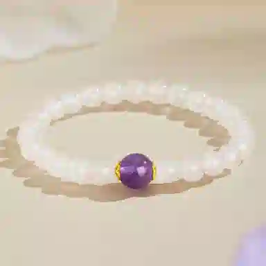 老凤祥 【限量赠·手机贴&金木水火土】五行 新中式温柔简约 上岸水逆退散能量磁场 时来运转净化负能量 约会礼盒天然 白水晶 手串 女款