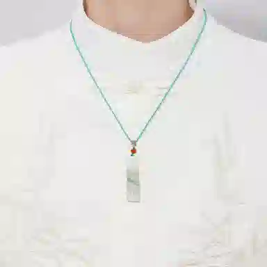 老凤祥 【节节高升】清风竹韵 国潮新中式古典小众设计 高级感轻奢简约百搭转运珠 精致礼盒天然 天山翠 项链 男女同款情侣款