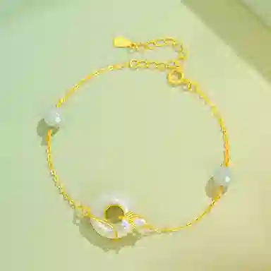 老凤祥 岁岁平安 新中式幸福圆满平安扣银链 气质清冷感简约百搭轻奢小众 女朋友闺蜜约会恋爱表白告白手饰#好运天然 玉髓 手链女生 女款