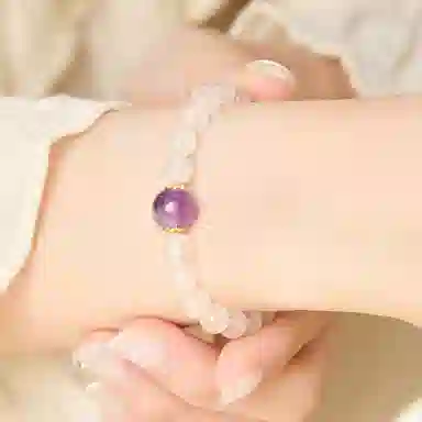 老凤祥 【限量赠·手机贴&金木水火土】五行 新中式温柔简约 上岸水逆退散能量磁场 时来运转净化负能量 约会礼盒天然 白水晶 手串 女款