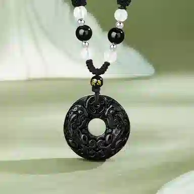 老凤祥 貔貅平安扣吊坠 新中式本命年招财纳福转运毛衣链大气中性吊坠 女朋友男朋友父亲纪念日周年礼物 玛瑙 项链 男女同款情侣款