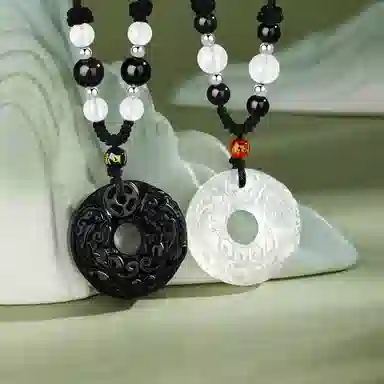 老凤祥 貔貅平安扣吊坠 新中式本命年招财纳福转运毛衣链大气中性吊坠 女朋友男朋友父亲纪念日周年礼物 玛瑙 项链 男女同款情侣款