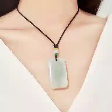 老凤祥 山水无事牌 国风复古小众设计 极简日常通勤百搭 轻奢古典优雅高级感 天山翠 项链 男女同款情侣款