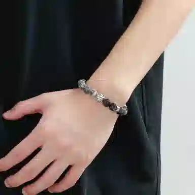 老凤祥 事叶有成 国潮新中式复古风转运珠轻奢小众简约百搭#好运 地图石 玉石手链 男女同款情侣款