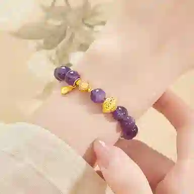 【紫定发财】 老凤祥 紫韵福禄 九紫离火 高级感气质温柔经典百搭 考试上岸国潮时来运转 精美礼盒#好运天然 紫水晶 手串 男女同款情侣款