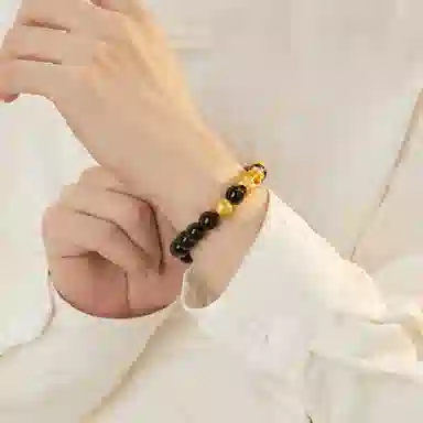 【招财吞金兽】 老凤祥 纳财貔貅手链 暴富转运珠新中式时尚大气潮流时尚百搭简约手饰男士男朋友告白精美礼盒天然 玛瑙 男生手串 男款